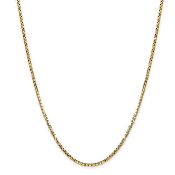 14k Gold 2.45 mm Hollow Round Box Chain Necklace - 24 in. 14k Gold 2.45 mm Hollow Round Box Chain Necklace - 24 in.